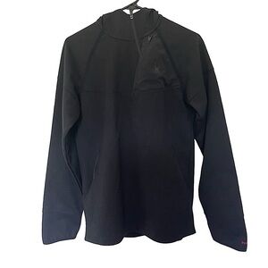 Spyder Active Black 1/4 Zip Pullover Hoodie Mens ProWeb  Medium M